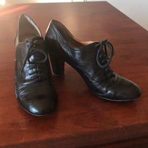 Black Oxford Bootie Heels